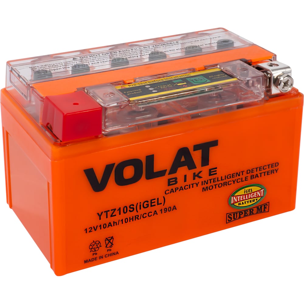 Изображение товара Мотоаккумулятор VOLAT 12V 10Ah YTZ10S(iGEL) L:+, для мотоцикла, скутера, гидроцикла, квадроцикла, снегохода и генератора 150x87x94 YTZ10S(iGEL) YTZ10S(iGEL)Volat