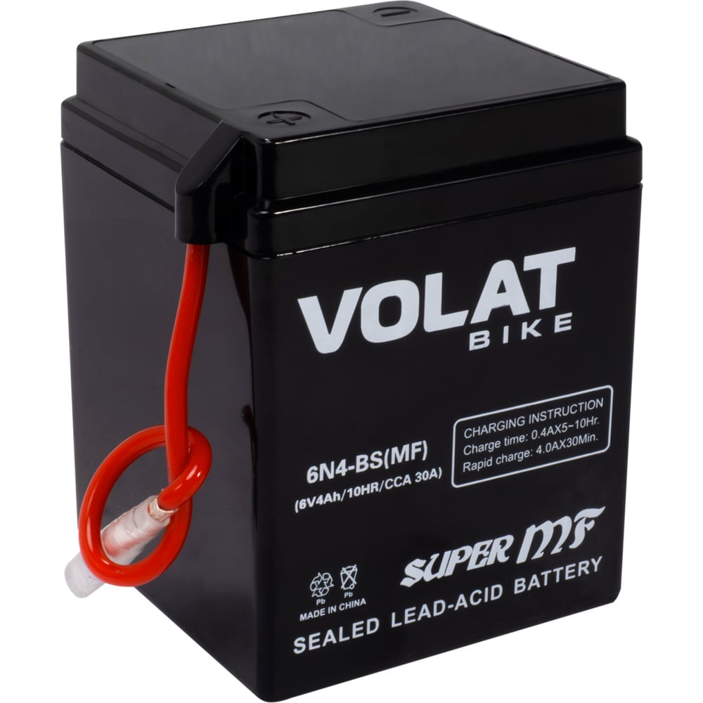 Изображение товара Мотоаккумулятор VOLAT 6V 4Ah 6N4-BS(MF) L+ для мопеда и скутера