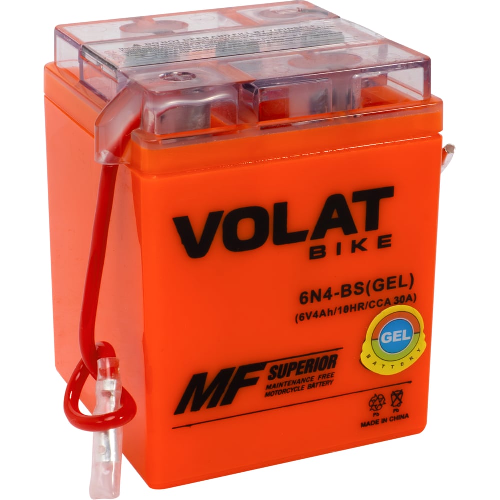 Изображение товара Мотоаккумулятор VOLAT 6V 4Ah GEL для мопеда скутера 71x71x93 мм