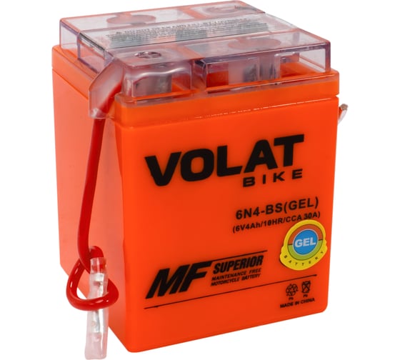 Изображение товара Мотоаккумулятор VOLAT 6V 4Ah 6N4-BS(GEL) L+ для мопеда, скутера 71x71x93 6N4-BS(GEL) 6N4-BS(GEL)Volat