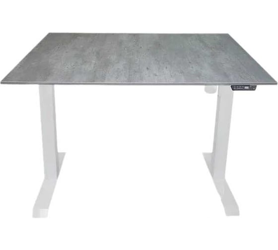 Изображение товара Стол с регулируемой высотой StolStoya МОТОР рама белая и столешница ЛДСП Бетон Чикаго 130х60 PE211IWSLBCH130
