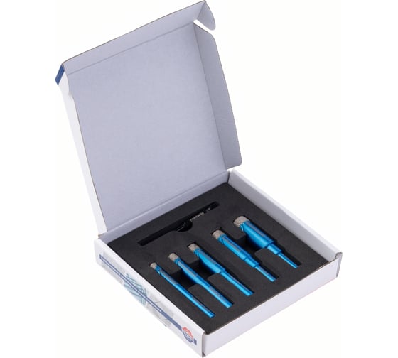 Изображение товара Набор коронок алмазных по керамике/мрамору/граниту TORGWIN 6/8/10/12/14 мм, хвост.цилиндр. T1657780