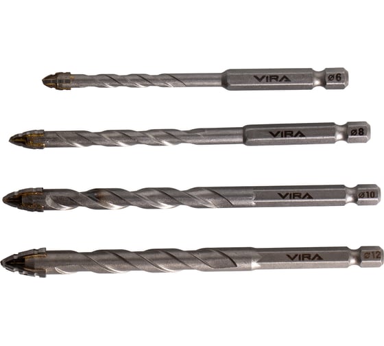 Изображение товара Набор сверл универсальных VIRA 6 мм 8 мм 10 мм 12 мм 550144