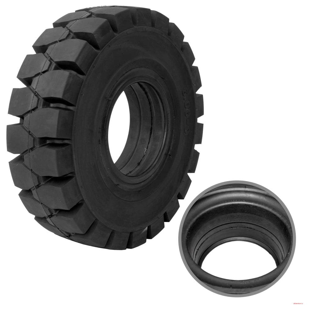 Изображение товара Шина цельнолитая с буртом WILMART 6.00-9/4.00 fast fit GOODRIDE CL403S