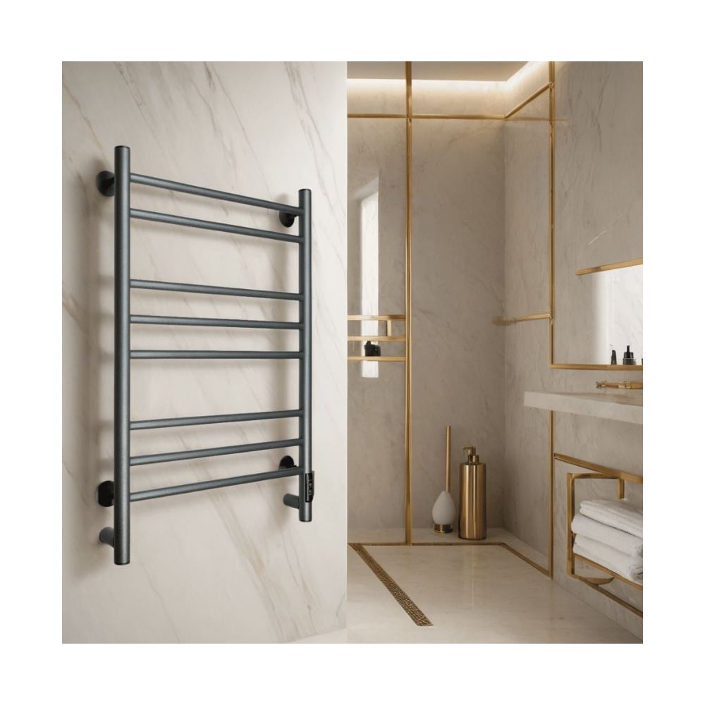 Изображение товара Электрический полотенцесушитель Comfysan Vita EC-8 80/40 из оружейной стали, сухой нагреватель