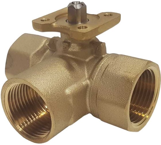 Изображение товара Трехходовой шаровой кран TECHNO 3025В латунный, под привод DN25, G1 КVS 16.0 640325-2