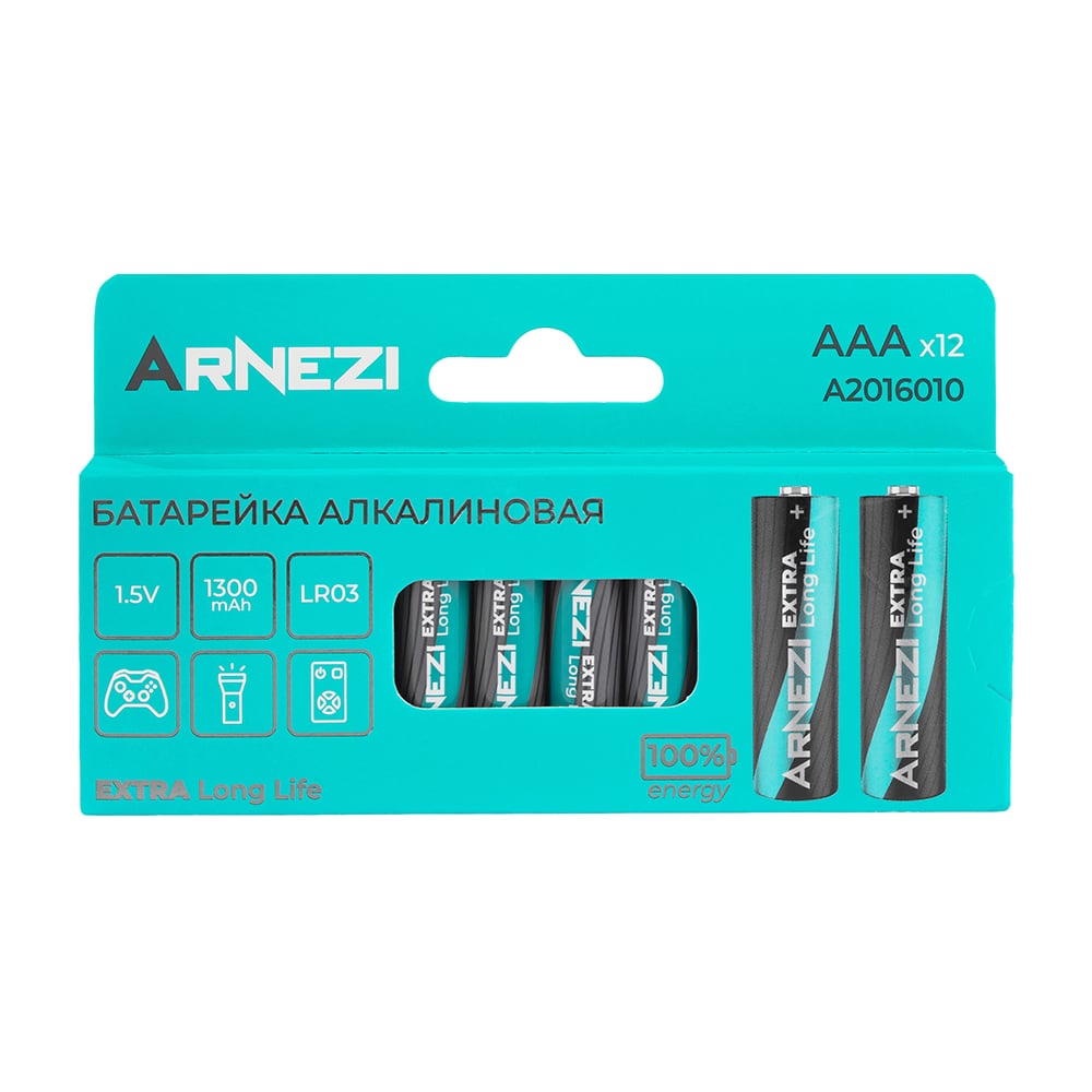 Изображение товара Батарейка алкалиновая Arnezi AAA/LR03 1300mAh 1.5V (12шт)