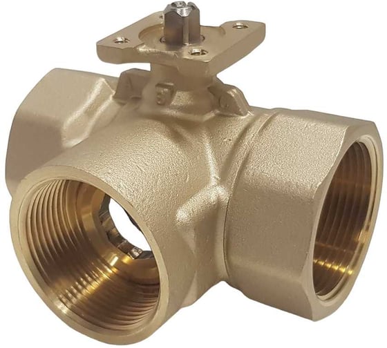 Изображение товара Трехходовой шаровой кран TECHNO 3040B латунный, под привод DN40, G1 1/2, КVS 40.0 640340-2