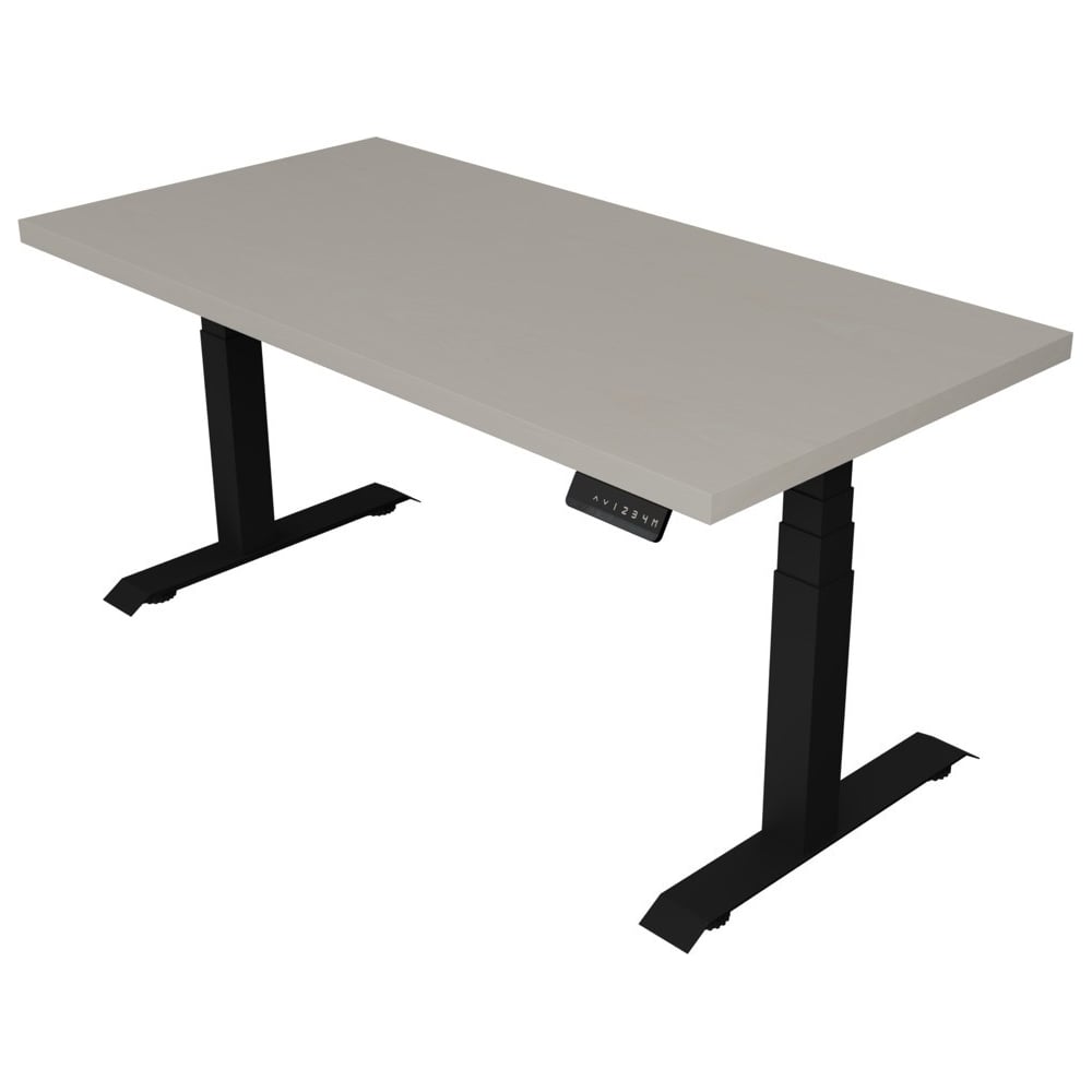 Изображение товара Стол с регулируемой высотой StolStoya ТАМЕРЛАН, МДФ, шпон Беленый дуб, черный подстолье