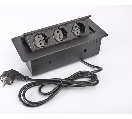 Изображение товара Выдвижная розетка Inrior выдвижной встраиваемый блок розеток, на 3 EURO розетки, TORO-03-20