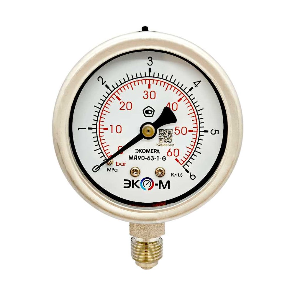 Изображение товара Манометр ЭКО-М МД90-63мм 0..6МПа G1/4 для гидрозаполнения