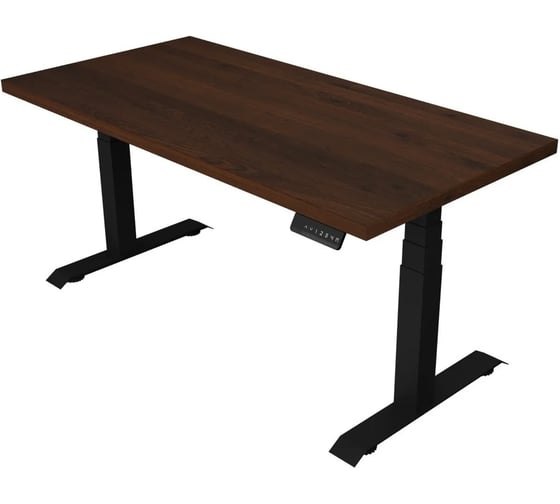 Изображение товара Стол с регулируемой высотой StolStoya ТАМЕРЛАН подстолье черное и столешница МДФ шпон Дуб мореный 140х70 см PE412BDM14070