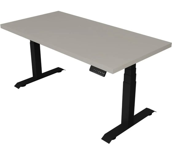 Изображение товара Стол с регулируемой высотой StolStoya ТАМЕРЛАН подстолье черное и столешница МДФ эмаль Серая 120x65 см PE412BS12065