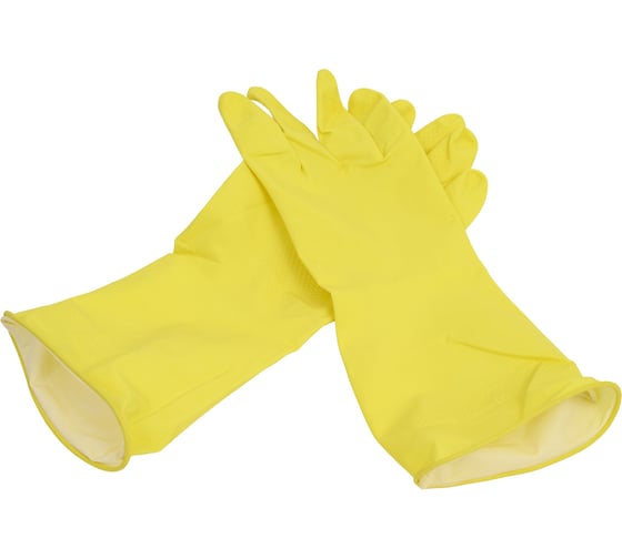 Изображение товара Хозяйственные латексные перчатки Komfi без х/б напыления, M, желтые 119539
