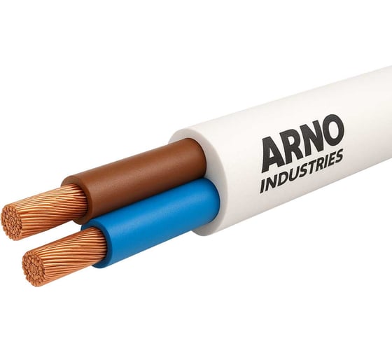 Изображение товара Провод соединительный ARNO INDUSTRIES 100м ПВС 2х2.5 белый гибкий до 380В для электропитания ТРТС 1033178