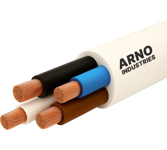 Изображение товара Провод соединительный ARNO INDUSTRIES 10м ПВС 4х1 белый гибкий до 380В для электропитания ТРТС 81714541
