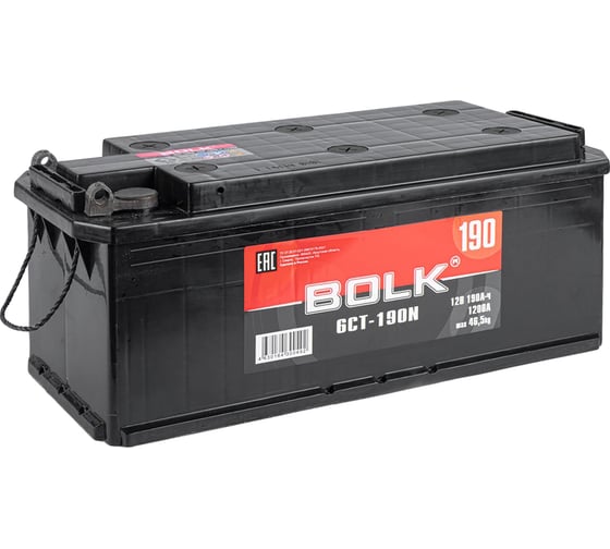 Изображение товара Аккумулятор BOLK Standart 190 А/ч R+(4) 514x218x210 B EN 1200 А (под болт) B 190-3-L-B