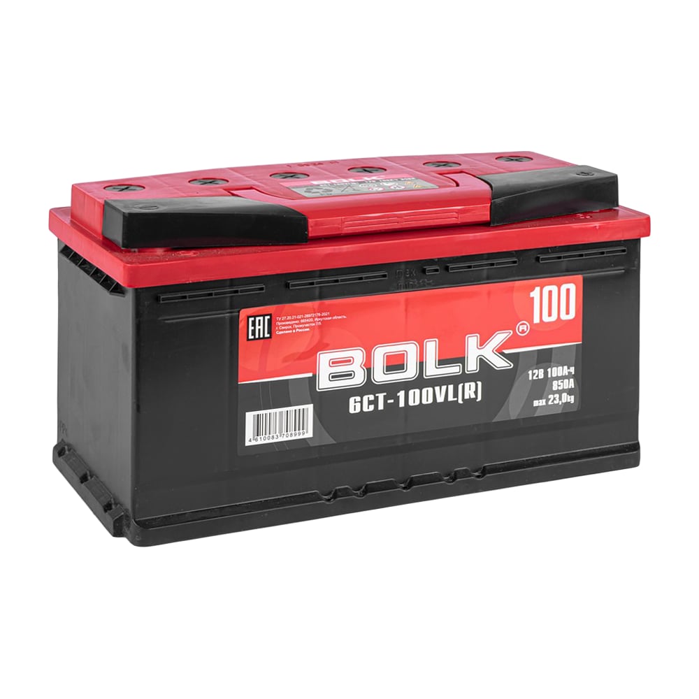 Изображение товара Аккумулятор BOLK Standart 100 А/ч R+ 353x175x190 мм 850 А кальциевый