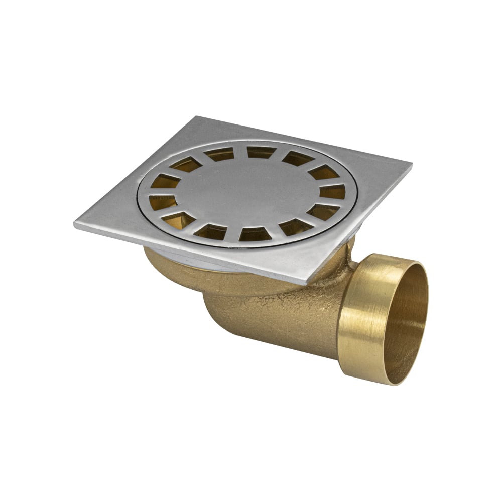Изображение товара Трап латунный Санакс 100х100 мм горизонтальный выход 50 мм
