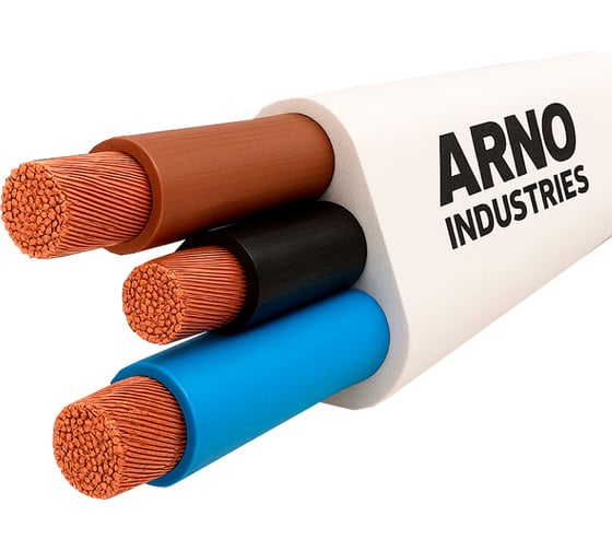 Изображение товара Шнур ШВВП ARNO INDUSTRIES 3х0.75 белый 10м до 380В гибкий для электропитания ТРТС 2224871