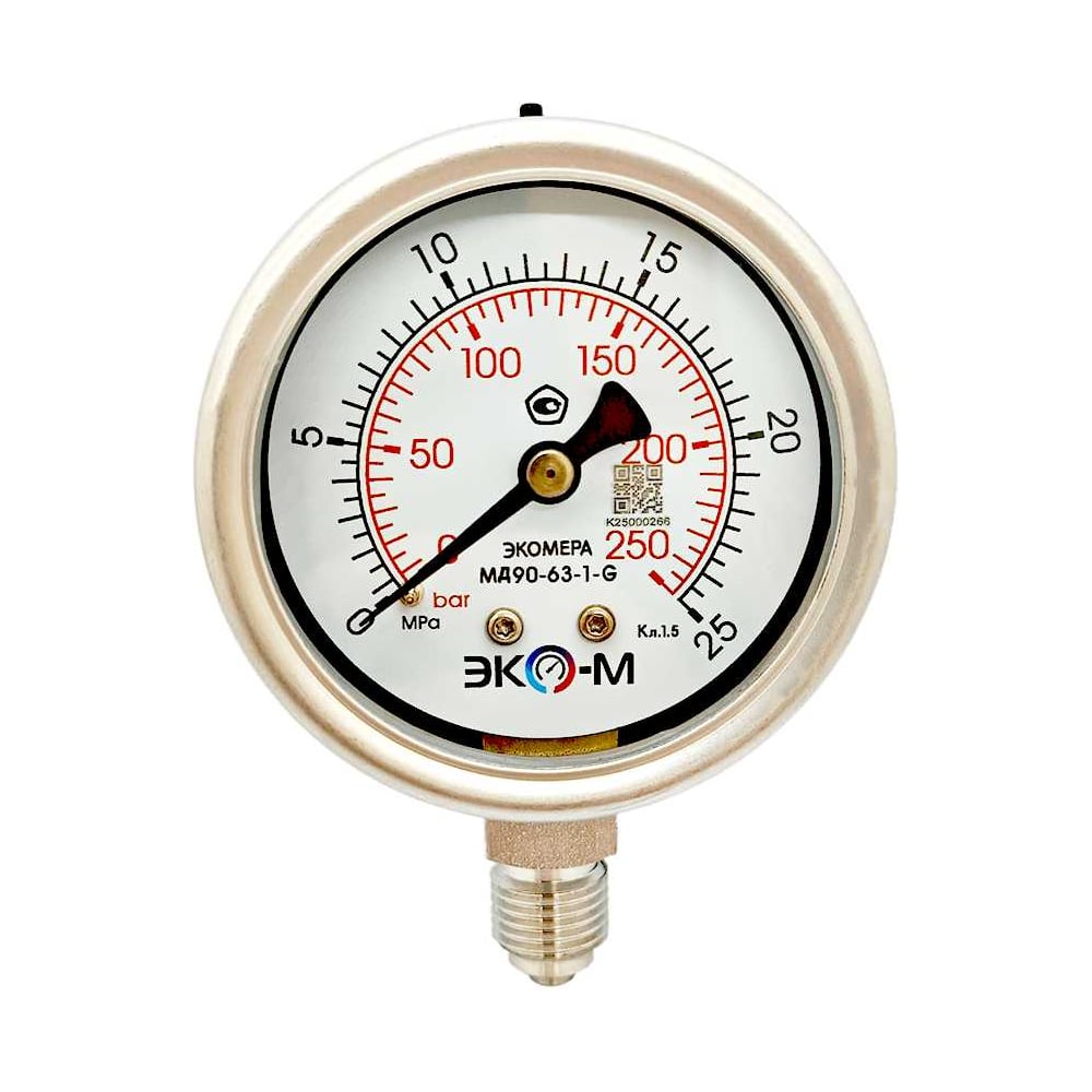Изображение товара Манометр ЭКО-М МД90-63мм 0..25МПа G1/4 для гидрозаполнения