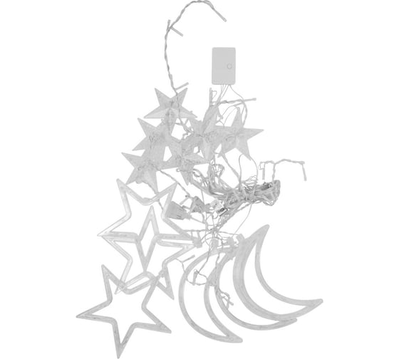 Изображение товара Гирлянда-шторка звезды-месяц CAMELION LGD-003 LED 3 метра, 110 Led, 220В, IP20 16137