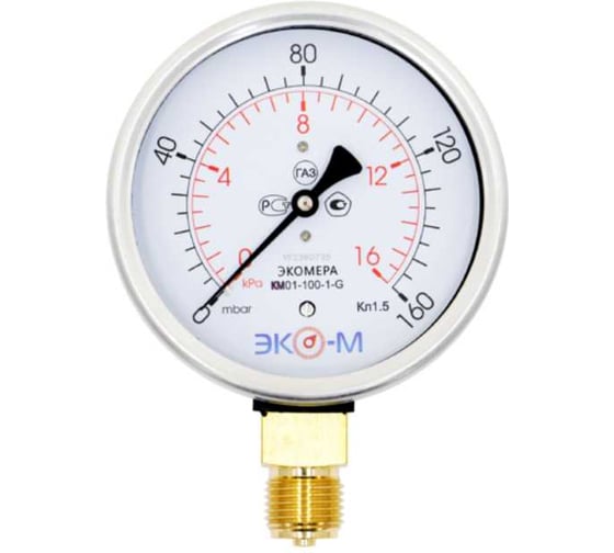 Изображение товара Манометр ЭКО-М КМ-100мм 0...16кПа М20*1,5 КМ-100-М-16кПа