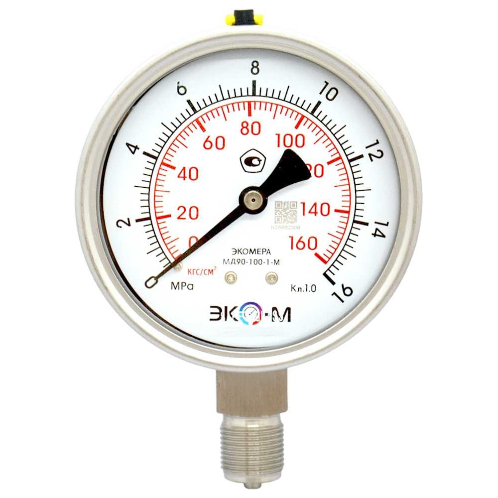 Изображение товара Манометр ЭКО-М МД90-100мм 0..16МПа M20*1.5 для гидрозаполнения