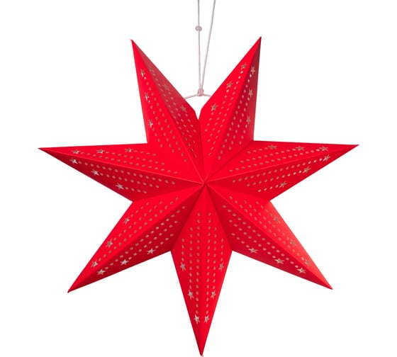 Изображение товара Бумажная звезда со светодиодной гирляндой CAMELION LGТ-001 красная, 45 см 16145