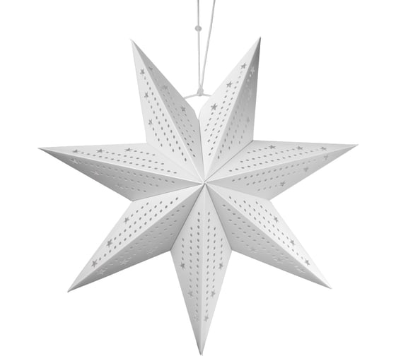 Изображение товара Бумажная звезда со светодиодной гирляндой CAMELION LGT 002 белая, 45 см 16154