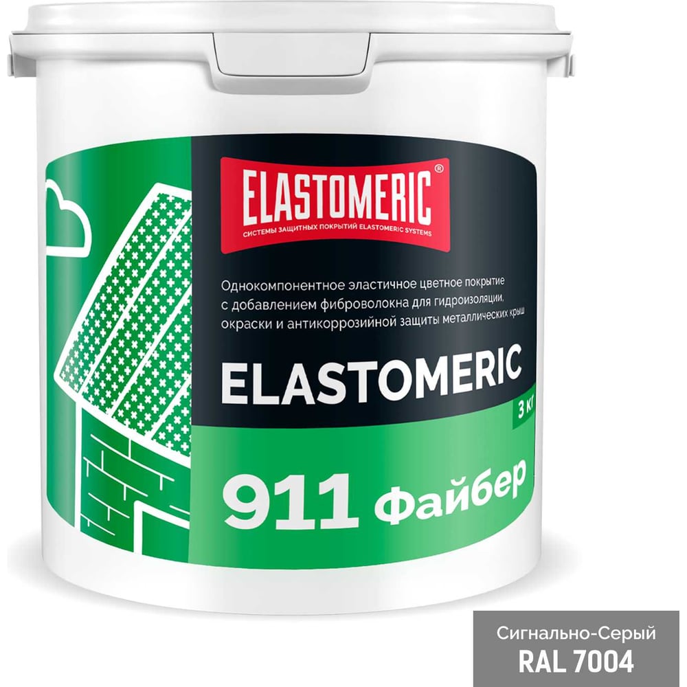 Изображение товара Elastomeric Systems Гидроизоляционная мастика для сложных узлов и примыканий с фиброволокном Elastomeric 911 Файбер 3 кг серая fiber_7004_3kg Изображение товара Elastomeric Systems Гидроизоляционная мастика для сложных узлов и примыканий с фиброволокном Elastomeric 911 Файбер 3 кг серая fiber_7004_3kg