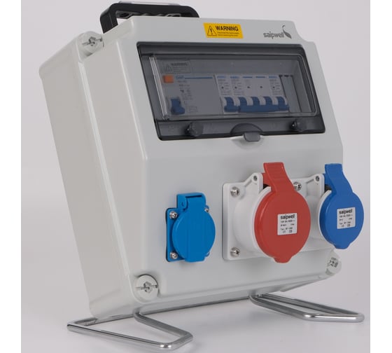 Изображение товара Распределительное устройство переносное SAIPWELL IP44 с 3 розетками 280х280х150мм SP-CZ-282815-005 артикул SPL06-08