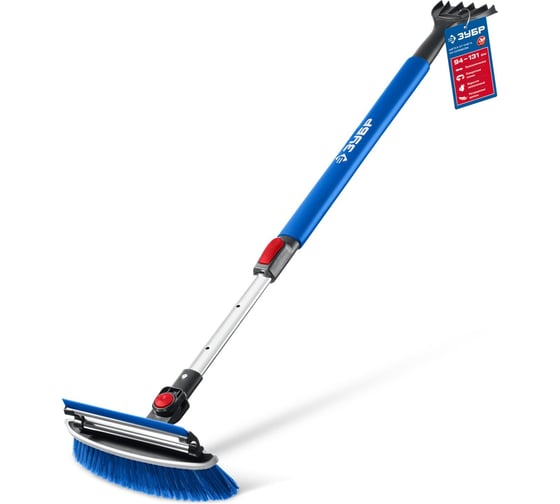 Изображение товара Телескопическая щётка с поворотной головой и водосгоном от снега автомобильная ЗУБР Профессионал, 940-1310 мм 61063