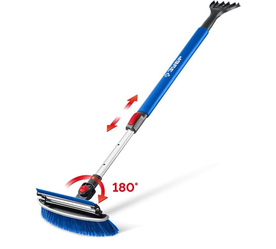 Изображение товара Телескопическая щётка с поворотной головой и водосгоном от снега автомобильная ЗУБР Профессионал, 940-1310 мм 61063