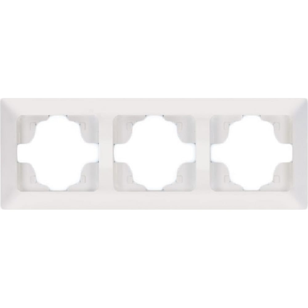Горизонтальная трехместная рамка NE-AD, цвет белый 93-10-17 Aras - фото 1