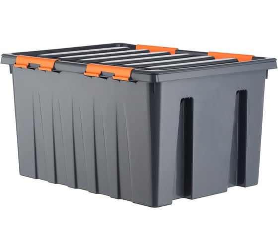 Изображение товара Особопрочный контейнер HONEYCOMB серии PRO 120 л, с крышкой, серый M-120-00.76new