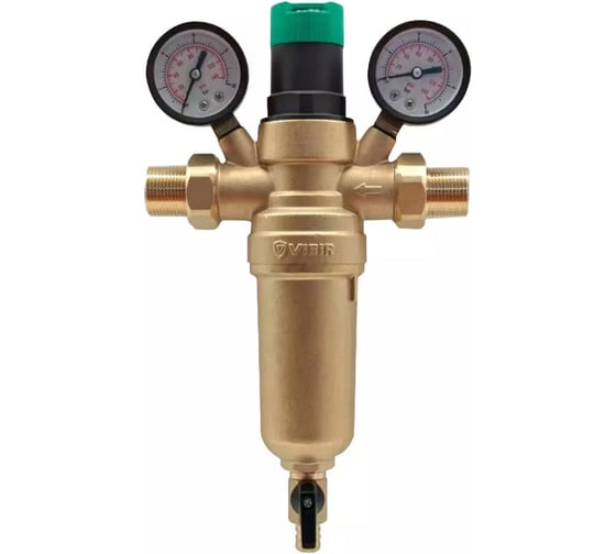 Изображение товара Фильтр с регулятором давления и двумя манометрами ViEiR, 1/2, для горячей воды, JH181