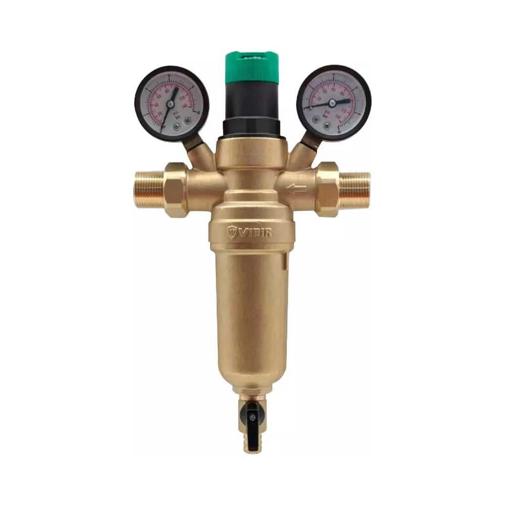 Изображение товара Фильтр с регулятором давления и двумя манометрами ViEiR JH183 для горячей воды