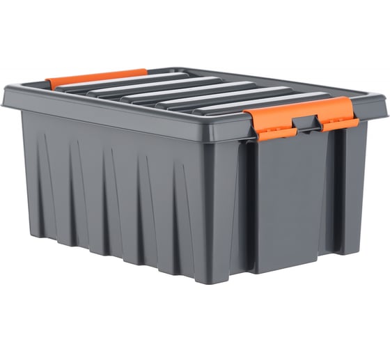 Изображение товара Особопрочный контейнер HONEYCOMB серии PRO 16 л, с крышкой, серый M-016-00.76new