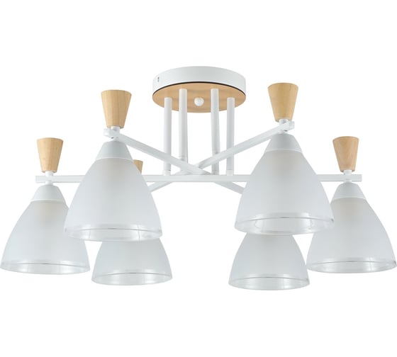 Изображение товара Люстра Schaffner 6xE27/40W (60*60*30) Traccia 4535-6 WH+WOOD