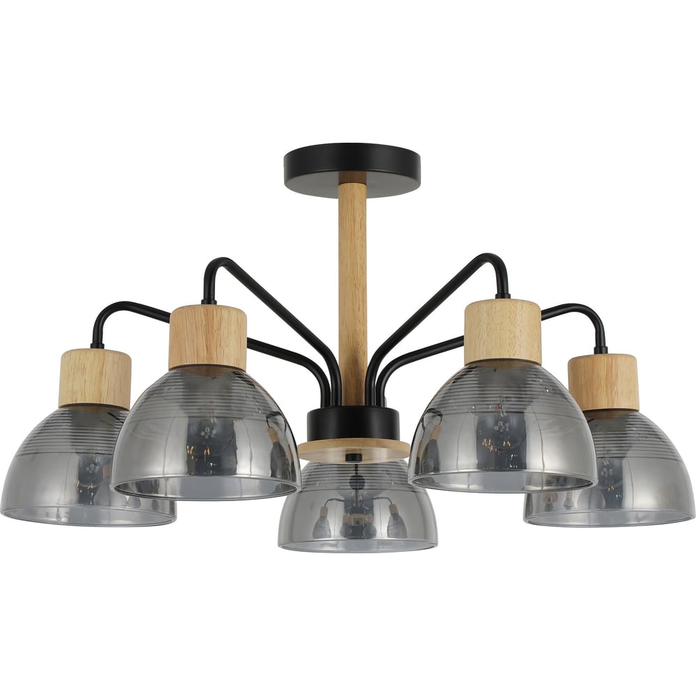 Изображение товара Люстра Schaffner 5xE27 40W стиль модерн черный и дерево