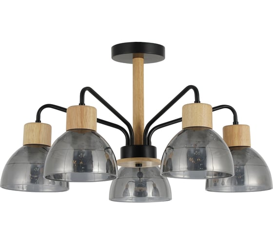Изображение товара Люстра Schaffner 5xE27/40W (59*59*32) Cizalla 4585-5 BK+WOOD