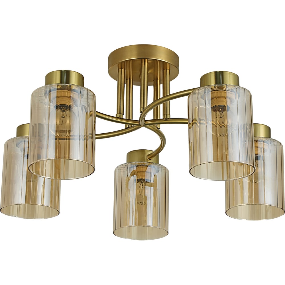 Изображение товара Люстра Schaffner 5xE27/40W Mappa 4525-5 CU стиль модерн янтарный пластик металл