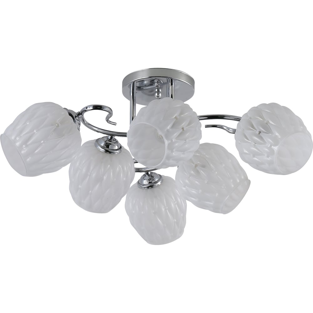 Изображение товара Люстра Schaffner 6xE27/40W классика белая хром 68x68 см