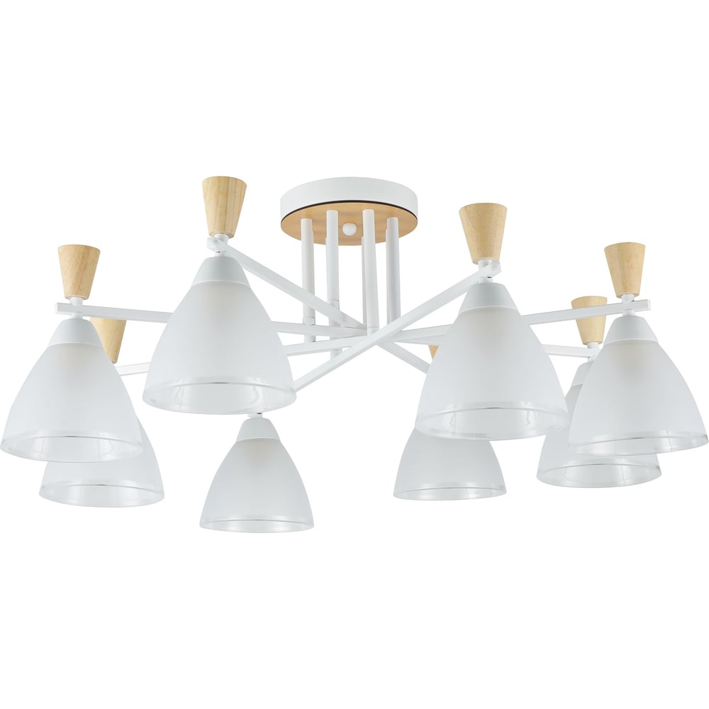 Изображение товара Люстра Schaffner 8xE27/40W Traccia 4535-8 WH+WOOD