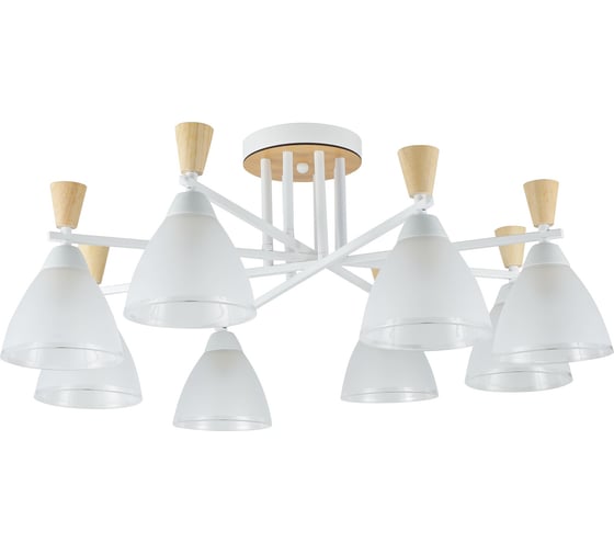 Изображение товара Люстра Schaffner 8xE27/40W (73*73*31) Traccia 4535-8 WH+WOOD