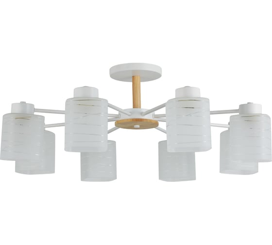 Изображение товара Люстра Schaffner 8xE27/40W (74*74*27) Cruzado 4560-8 WH+WOOD