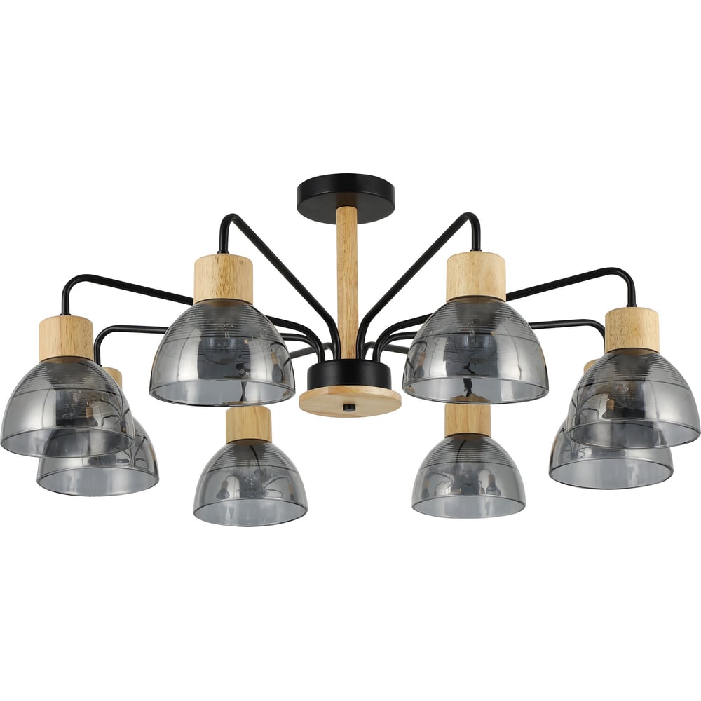 Изображение товара Люстра Schaffner 8xE27/40W черная и деревянная Cizalla 4585-8