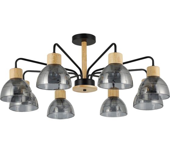 Изображение товара Люстра Schaffner 8xE27/40W (82*82*32) Cizalla 4585-8 BK+WOOD