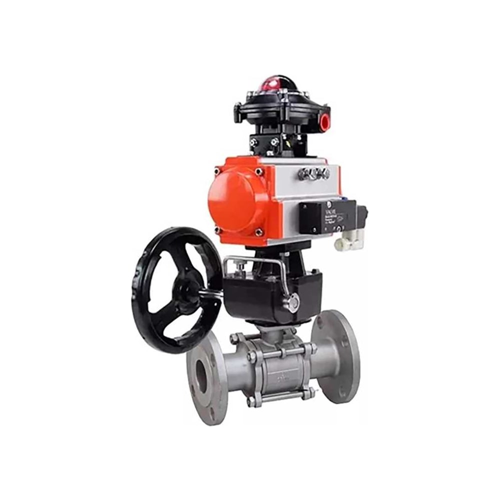 Изображение товара Кран шаровой DN.ru КШФПТ 304.180 Ду50 Ру40 пневмопривод 220VAC